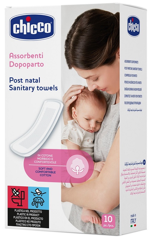 CHICCO MAMMA DONNA ASSORBENTI POSTPARTO COTONE 10 PEZZI - Farmacia Del Monaco