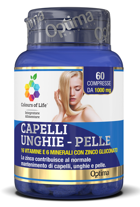 COLOURS OF LIFE CAPELLI UNGHIE PELLE 60 COMPRESSE 1000 MG - Farmacia Del Monaco