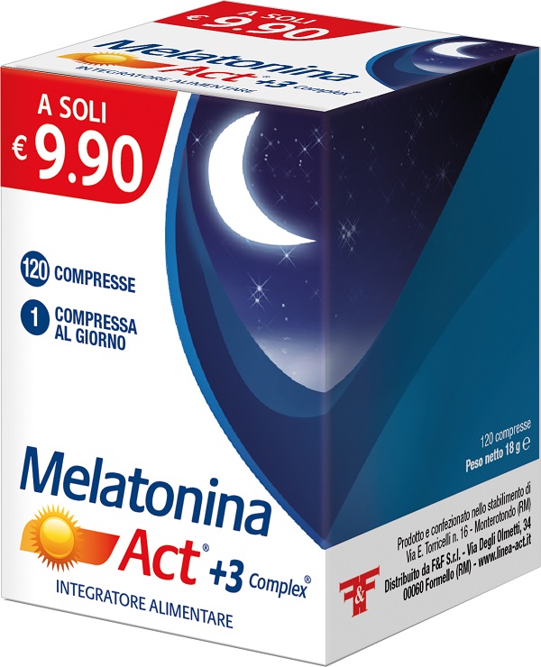 MELATONINA ACT +3 COMPLEX 120 COMPRESSE - Farmacia Del Monaco