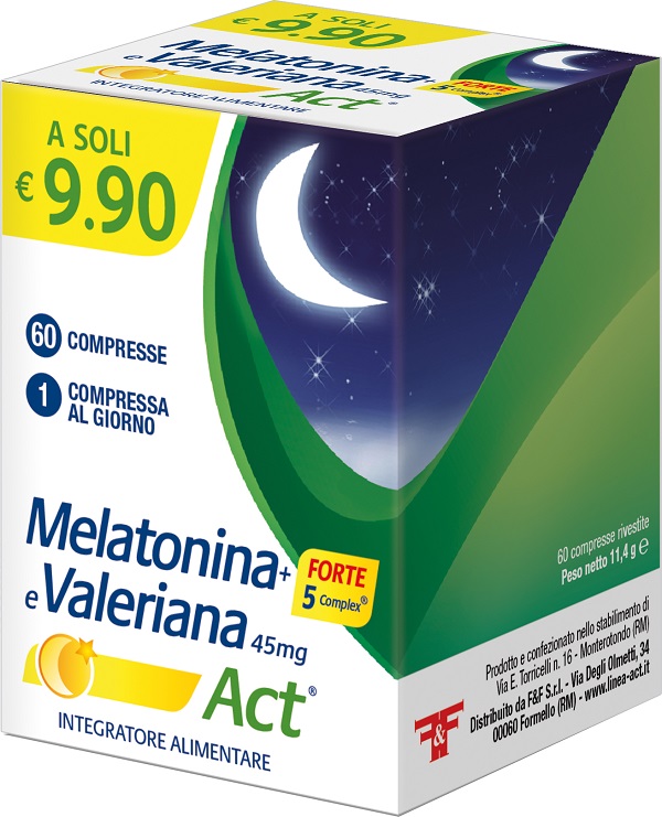 MELATONINA+FORTE 5 COMPLEX E VALERIANA ACT 60 COMPRESSE - Farmacia Del Monaco