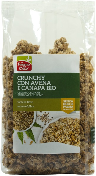 FSC CRUNCHY CON AVENA E CANAPA BIO AD ALTO CONTENUTO DI FIBRA CON OLIO DI GIRASOLE E SENZA OLIO DI PALMA 375 G - Farmacia Del Monaco