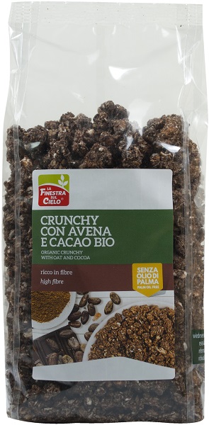 FSC CRUNCHY CON AVENA E CACAO BIO AD ALTO CONTENUTO DI FIBRE CON OLIO DI GIRASOLE SENZA OLIO DI PALMA 375 G - Farmacia Del Monaco
