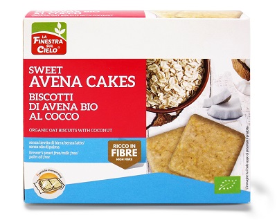 FSC SWEET AVENA CAKES BISCOTTI DI AVENA AL COCCO BIO SENZA LIEVITO DI BIRRA SENZA LATTE CO NOLIO DI GIRASOLE SENZA OLIO DI PALMA 250 G - Farmacia Del Monaco