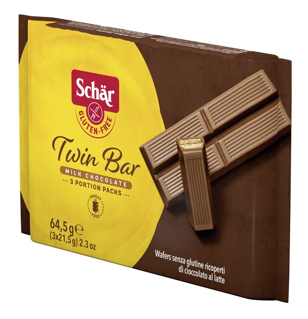 SCHAR TWIN BAR WAFERS RICOPERTI DI CIOCCOLATO AL LATTE 3 PEZZI DA 21,5 G - Farmacia Del Monaco