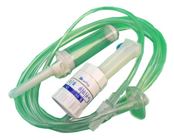 DEFLUSSORE CON REGOLATORE DI FLUSSO A GRAVITA' CON PERFORATORE 5/250ML - Farmacia Del Monaco