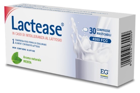 LACTEASE 4500 FCC AROMA MENTA 30 COMPRESSE MASTICABILI - Farmacia Del Monaco