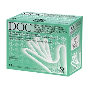 GUANTO CHIRURGICO IN LATTICE SUPERFICIE MICRORUVIDA TALCATO 50 PAIA ARTICOLO CHR 6,5 - Farmacia Del Monaco