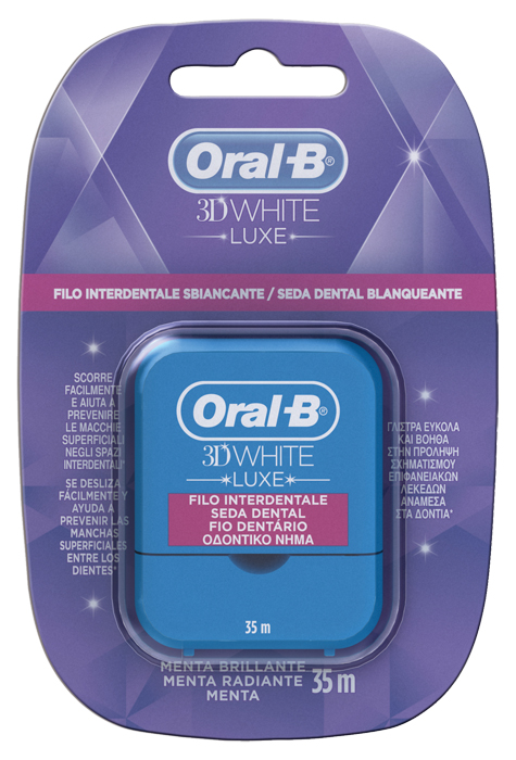 ORALB 3D WHITE LUXE FILO INTERDENTALE 35 METRI - Farmacia Del Monaco