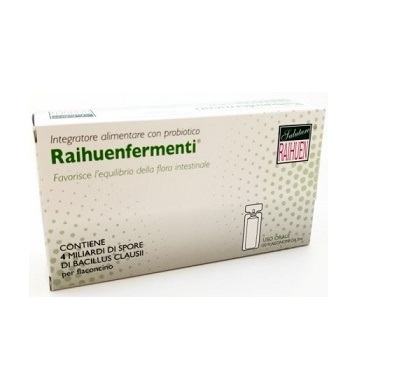 RAIHUEN RAIHUENFERMENTI PROBIOTICI DI BACILLUS CLAUSII 20 FIALE MONODOSE DA 5 ML - Farmacia Del Monaco