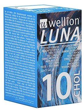 WELLION LUNA 10 STRIPS STRISCE PER MISURAZIONE COLESTEROLO - Farmacia Del Monaco