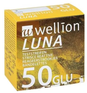 WELLION LUNA 50 STRIPS STRISCE PER MISURAZIONE GLICEMIA - Farmacia Del Monaco
