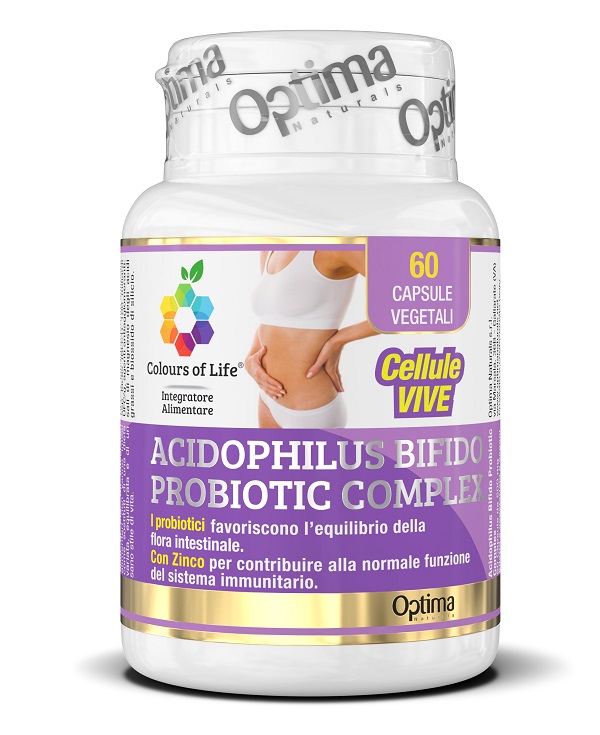 COLOURS OF LIFE ACIDOPHILUS BIFIDO COMPLEX 60 CAPSULE VEGETALI 500 MG - Farmacia Del Monaco