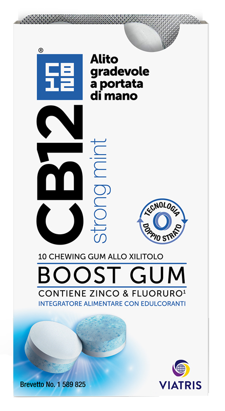 CB12 BOOST 10 CHEWING-GUM ZINCO E FLUORURO NEW FORMULATION - Farmacia Del Monaco