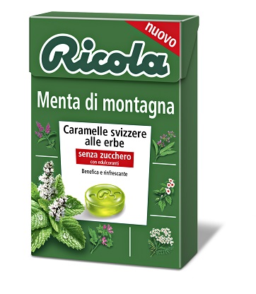 RICOLA MENTA DI MONTAGNA SENZA ZUCCHERO 50 G - Farmacia Del Monaco