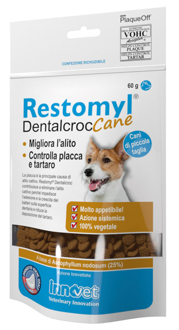 RESTOMYL DENTALCROC CANI PICCOLA TAGLIA BUSTA 60 G - Farmacia Del Monaco