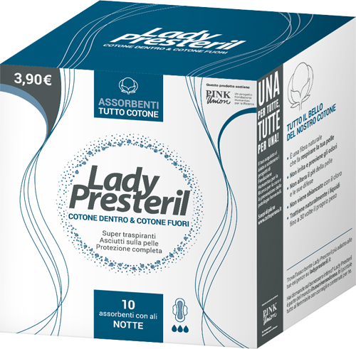 LADY PRESTERIL COTONE DENTRO & COTONE FUORI 10 ASSORBENTI CON ALI NOTTE PROMO - Farmacia Del Monaco