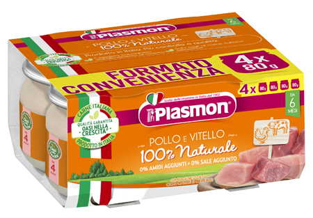 PLASMON OMOGENEIZZATO POLLO VITELLO 4 PEZZI 80 G - Farmacia Del Monaco