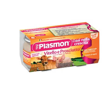PLASMON OMOGENEIZZATO VITELLO - PROSCIUTTO 4 X 80 G - Farmacia Del Monaco