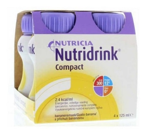 NUTRICIA NUTRIDRINK COMPACT GUSTO BANANA 4 BOTTIGLIE DA 125 ML - Farmacia Del Monaco