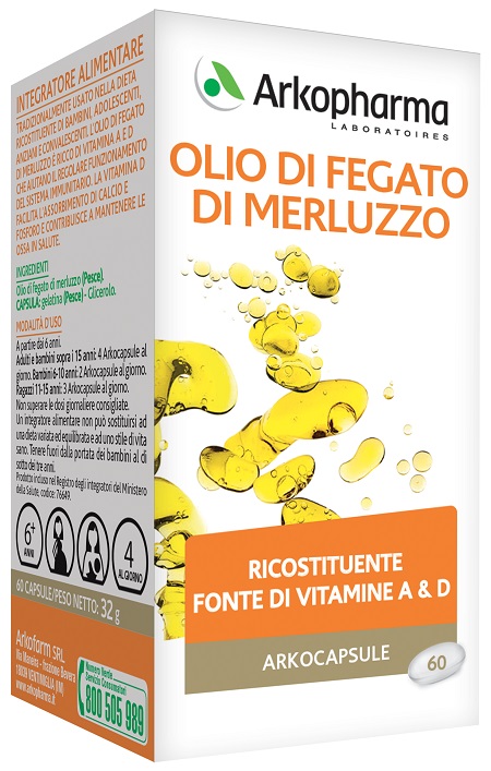 ARKO CAPSULE OLIO FEGATO MERLUZZO 60 CAPSULE - Farmacia Del Monaco