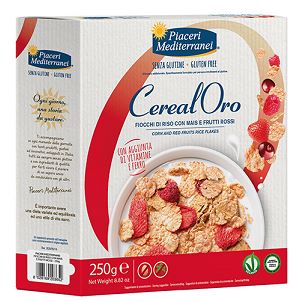 PIACERI MEDITERRANEI CEREALORO FIOCCHI DI RISO CON MAIS E FRUTTI ROSSI 250 G - Farmacia Del Monaco