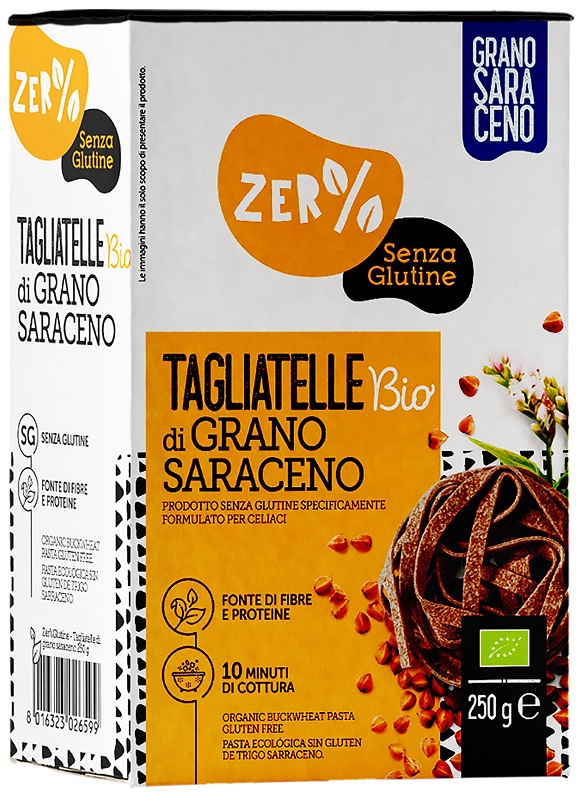 ZERO% GLUTINE TAGLIATELLE A NIDO DI GRANO SARACENO INTEGRALESENZA GLUTINE BIO 250 G - Farmacia Del Monaco