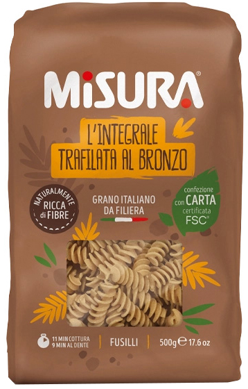 MISURA FUSILLI INTEGRALI CON GERME DI GRANO 500 G - Farmacia Del Monaco