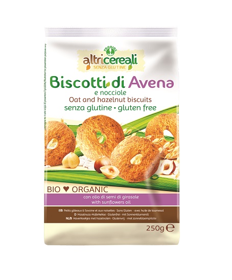 ALTRICEREALI BISCOTTI ALL'AVENA/NOCCIOLE BIO 250 G - Farmacia Del Monaco