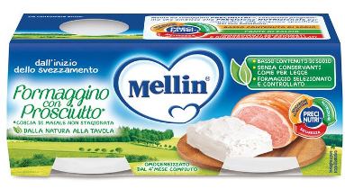 MELLIN BABY FORMAGGINO CON PROSCIUTTO 2 X 80 G - Farmacia Del Monaco