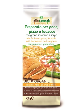 ALTRICEREALI PREPARATO PER PANE PIZZA E FOCACCE CON GRANO SARACENO E SORGO 500 G SENZA UOVA - Farmacia Del Monaco