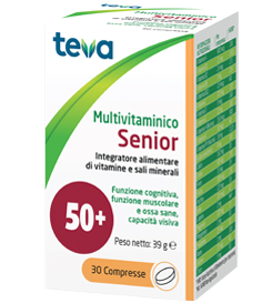 MULTIVITAMINICO SENIOR TEVA 30 COMPRESSE 39 G - Farmacia Del Monaco