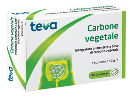 CARBONE VEGETALE TEVA 40 COMPRESSE 16,2 G - Farmacia Del Monaco