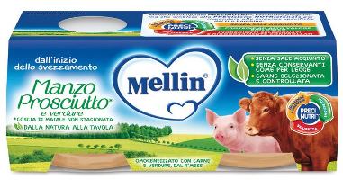 MELLIN OMOGENEIZZATO MANZO PROSCIUTTO CON VERDURE - Farmacia Del Monaco
