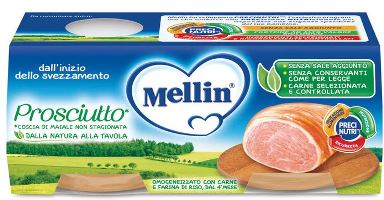 MELLIN OMOGENEIZZATO PROSCIUTTO 2 X 120 G - Farmacia Del Monaco