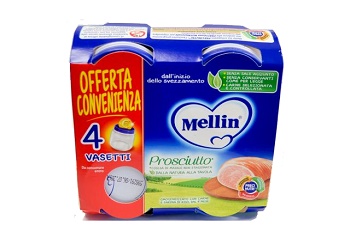MELLIN OMOGENEIZZATO PROSCIUTTO 4 X 80G - Farmacia Del Monaco