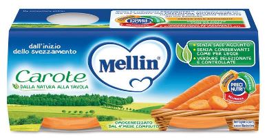 MELLIN OMOGENEIZZATO CAROTE 2 X 80 G - Farmacia Del Monaco