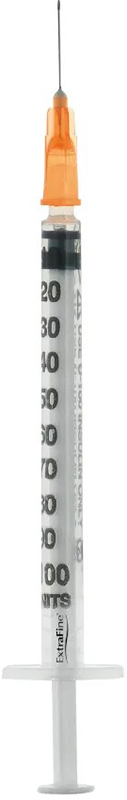 SIRINGA PER INSULINA EXTRAFINE 1ML 100 UI AGO REMOVIBILE 25 GAUGE 0,5X16 MM 1 PEZZO - Farmacia Del Monaco