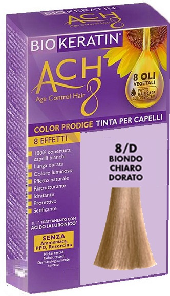BIOKERATIN ACH8 COLOR PRODIGE 8/D BIONDO CHIARO DORATO - Farmacia Del Monaco