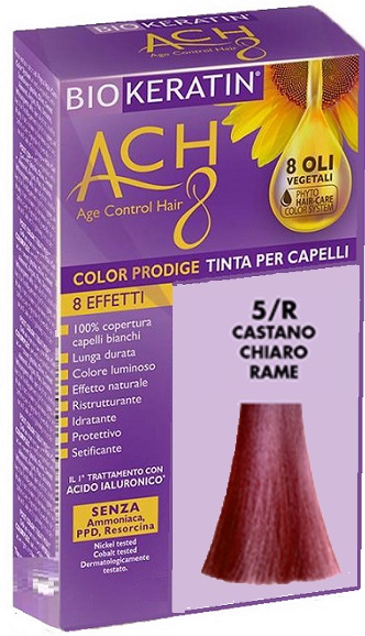 BIOKERATIN ACH8 COLOR PRODIGE 5/R CASTANO CHIARO RAME - Farmacia Del Monaco