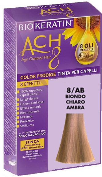 BIOKERATIN ACH8 COLOR PRODIGE 8/AB BIONDO CHIARO AMBRA - Farmacia Del Monaco