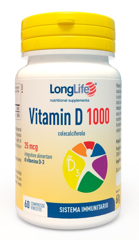 LONGLIFE VITAMIN D 1000UI 60 COMPRESSE RIVESTITE - Farmacia Del Monaco
