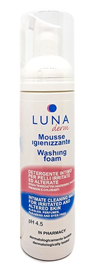 LUNADERM MOUSSE IGIENIZZANTE DETERGENTE INTIMO PELLI IRRITATE ED ALTERATE 150 ML - Farmacia Del Monaco