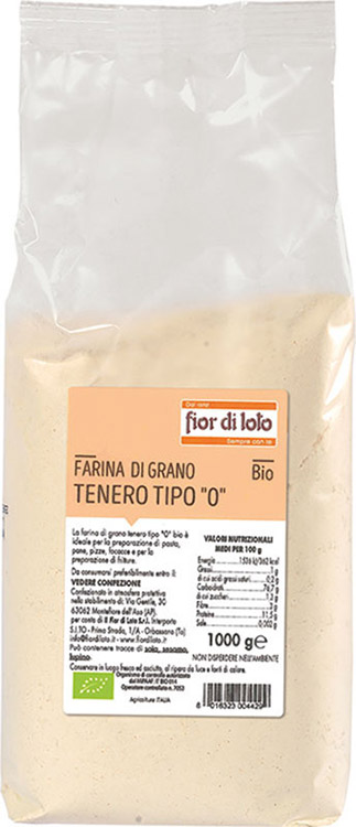 FARINA FINE DI GRANO TENERO 0 BIOLOGICO 1000 G - Farmacia Del Monaco