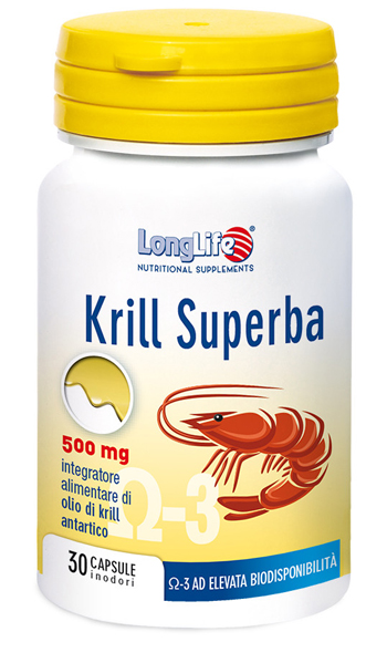 LONGLIFE KRILL SUPERBA 30 CAPSULE INODORI DA 600 MG - Farmacia Del Monaco