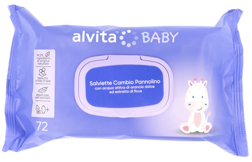 ALVITA BABY SALVIETTE CAMBIO PANNOLINO 72 PEZZI - Farmacia Del Monaco