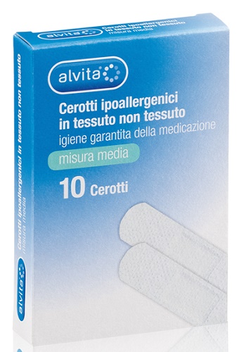 ALVITA CEROTTO IN TESSUTO NON TESSUTO ESTENSIBILE BIANCO CON TAMPONE ANTISETTICO MEDIO 10 PEZZI - Farmacia Del Monaco