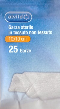 ALVITA GARZA STERILE IN TESSUTO NON TESSUTO 10X10CM 25 PEZZI - Farmacia Del Monaco