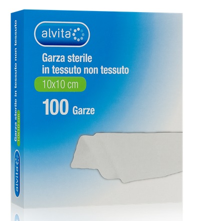 ALVITA GARZA STERILE IN TESSUTO NON TESSUTO 10X10CM 100 PEZZI - Farmacia Del Monaco