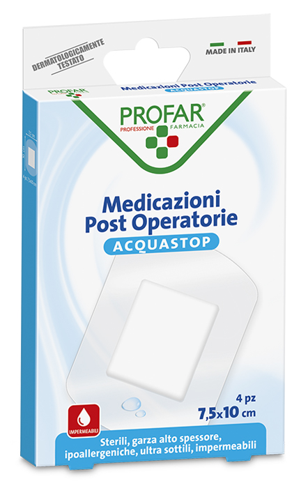 ACQUASTOP MEDICAZIONE POST OPERATORIA 7,5X10 CM PROFAR MED 4 PEZZI - Farmacia Del Monaco