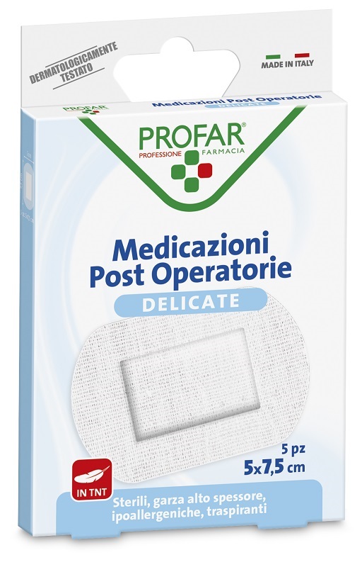 MEDICAZIONE POST OPERATORIA STERILE GARZA ANTIADERENTE 5X7,5 CM 5 PEZZI PROFAR - Farmacia Del Monaco